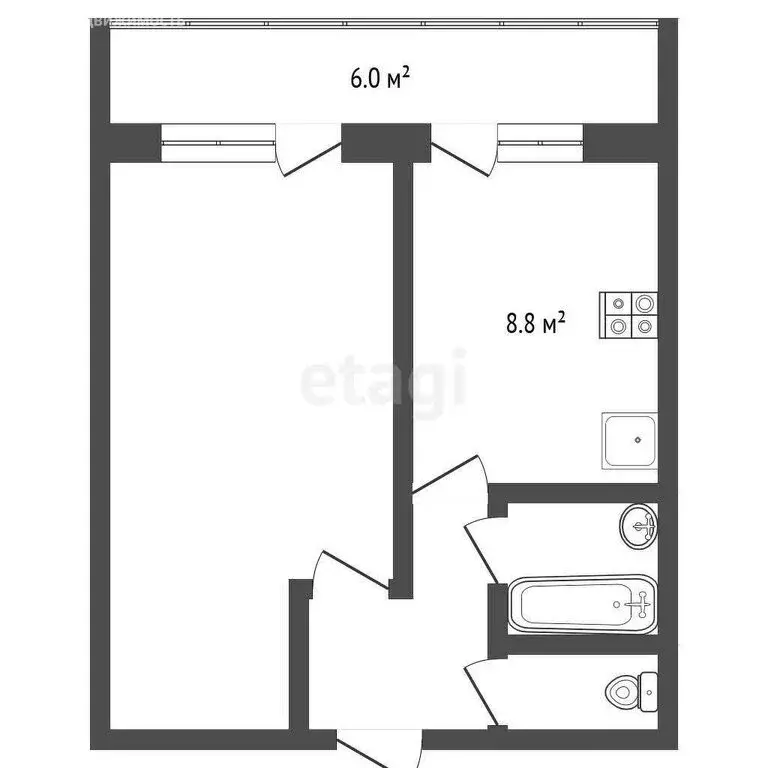 1-комнатная квартира: Абакан, улица Щетинкина, 63 (34.4 м) - Фото 0