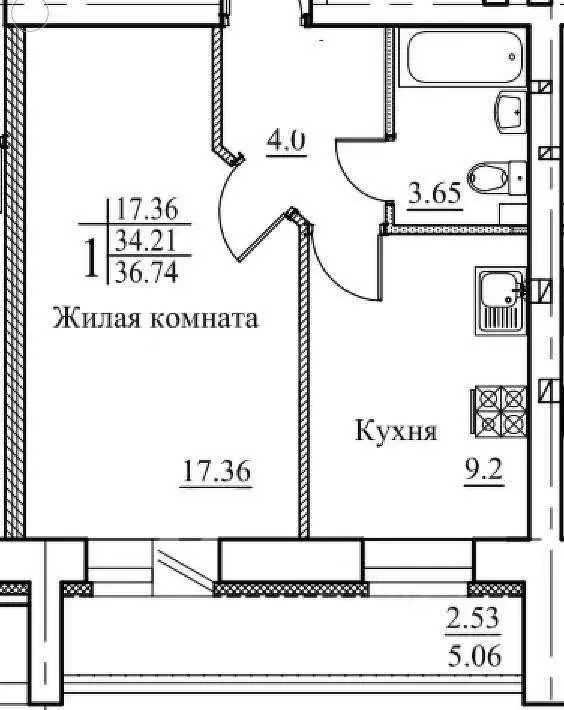 1-к кв. Татарстан, Зеленодольский район, Осиновское с/пос, с. Осиново ... - Фото 2
