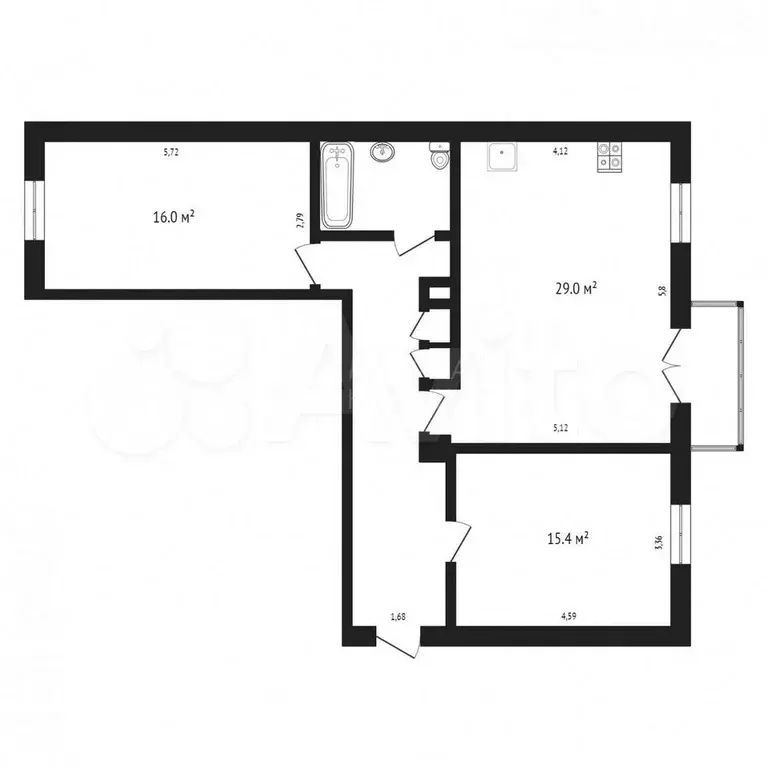 3-к. квартира, 78 м, 2/4 эт. - Фото 0