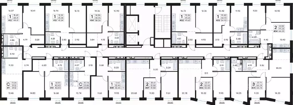 2-к кв. Приморский край, Владивосток Клуб 25 жилой комплекс, 1 (44.25 ... - Фото 2