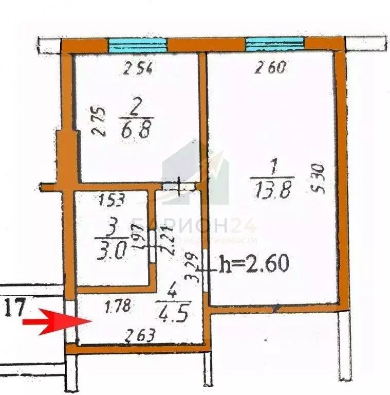 1-к кв. Калужская область, Боровск ул. Некрасова, 1Е (28.1 м) - Фото 2