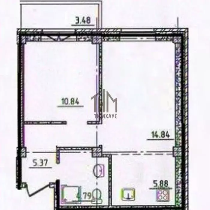 1-к кв. Омская область, Омск ул. Ватутина, 29/2 (44.3 м) - Фото 2