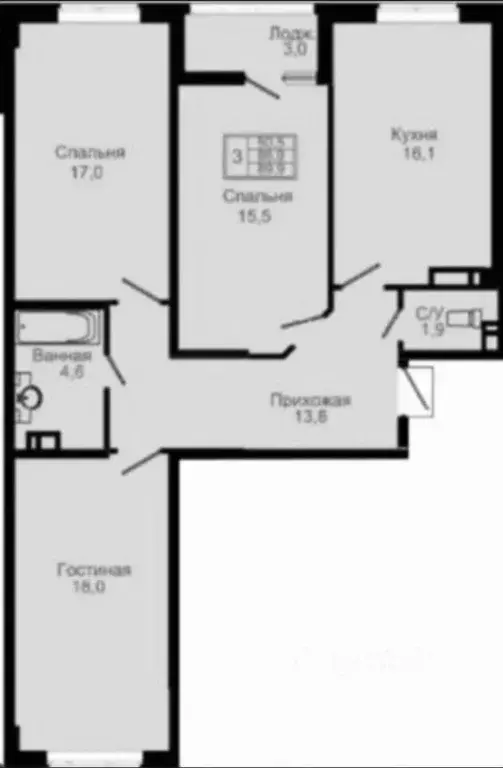 3-к кв. Ставропольский край, Ставрополь ул. Южный обход, 53Г (90.0 м) - Фото 2
