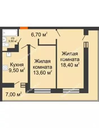 2-комнатная квартира: Ростов-на-Дону, улица Нансена, 83 (64 м) - Фото 1