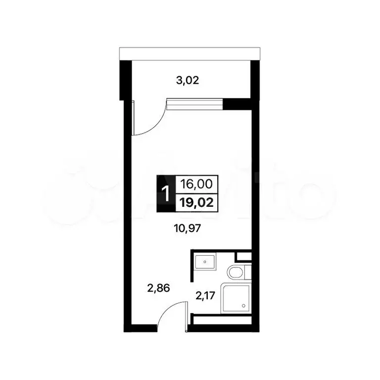 Апартаменты-студия, 19 м, 14/14 эт. - Фото 0