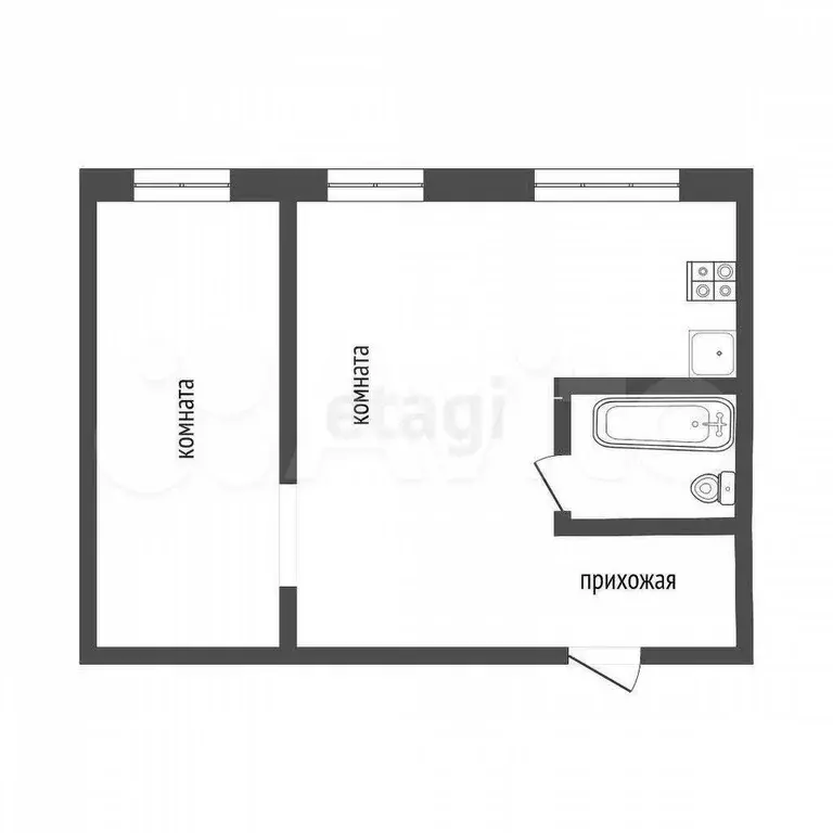 2-к. квартира, 42 м, 3/5 эт. - Фото 0
