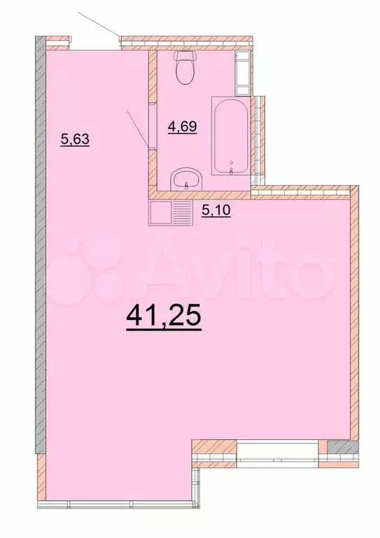 1-к. квартира, 41,3 м, 8/9 эт. - Фото 0