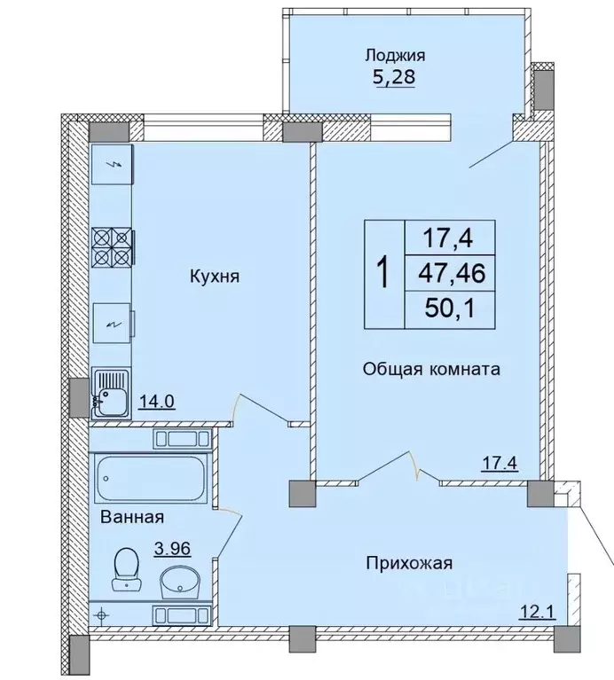 1-к кв. Белгородская область, Старый Оскол Степной мкр, 33Е (50.1 м) - Фото 0