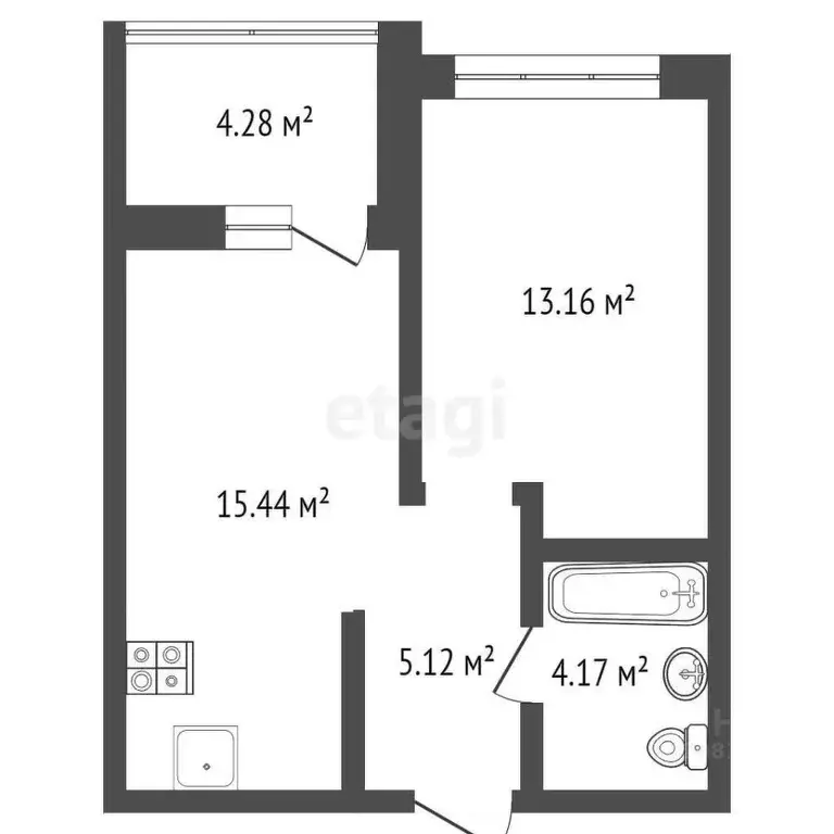 1-к кв. Брянская область, Брянск ул. Ульянова, 24 (43.0 м) - Фото 1