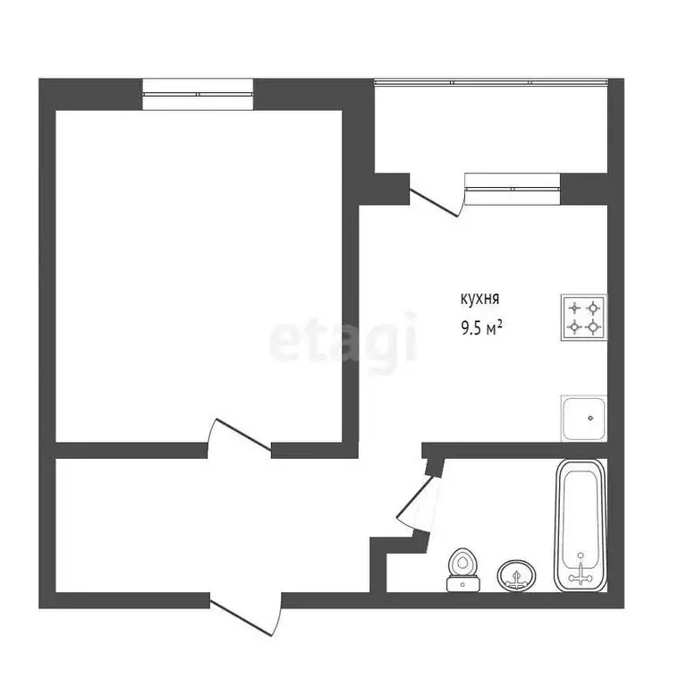 1-комнатная квартира: Оренбург, Транспортная улица, 16А (33.4 м) - Фото 0