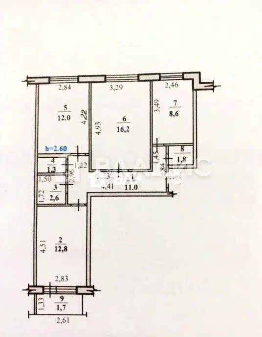 3-к кв. Башкортостан, Стерлитамак ул. Артема, 21Б (68.0 м) - Фото 2