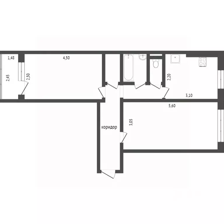 2-к кв. Омская область, Омск просп. Мира, 90 (50.3 м) - Фото 1