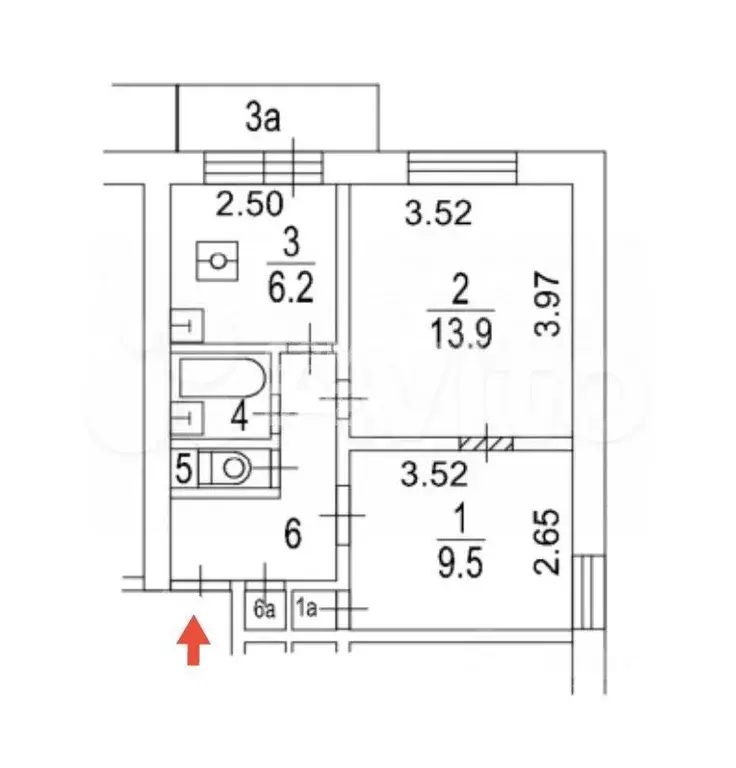 2-к. квартира, 38,7 м, 6/12 эт. - Фото 0