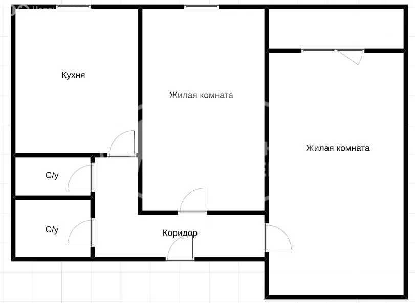 2-комнатная квартира: Чернушка, Пионерская улица, 83Б (41 м) - Фото 1