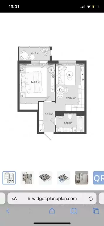 1-к кв. Томская область, Томск ул. Войкова, 51 (40.0 м) - Фото 0