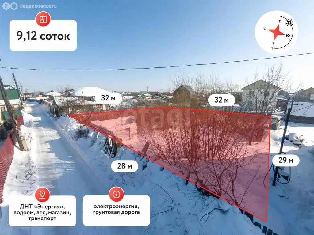 Участок в Тюмень, садовое товарищество Энергия, Центральная улица ... - Фото 1