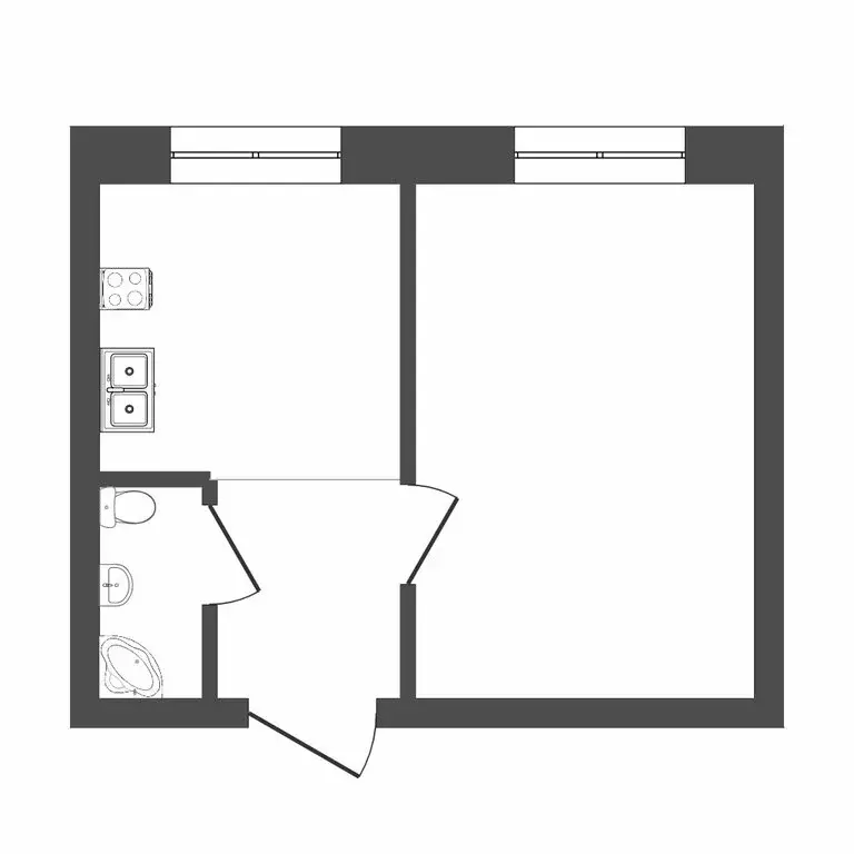 1к в -комнатной квартире (17 м) - Фото 1