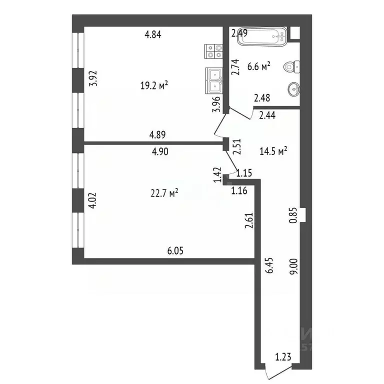 1-к кв. Санкт-Петербург 8-я Васильевского острова линия, 19 (63.0 м) - Фото 2
