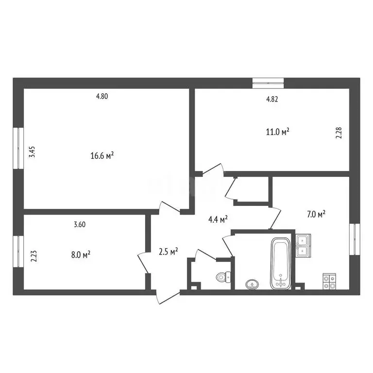 3-комнатная квартира: Карачиха, Садовая улица, 22 (53.7 м) - Фото 1