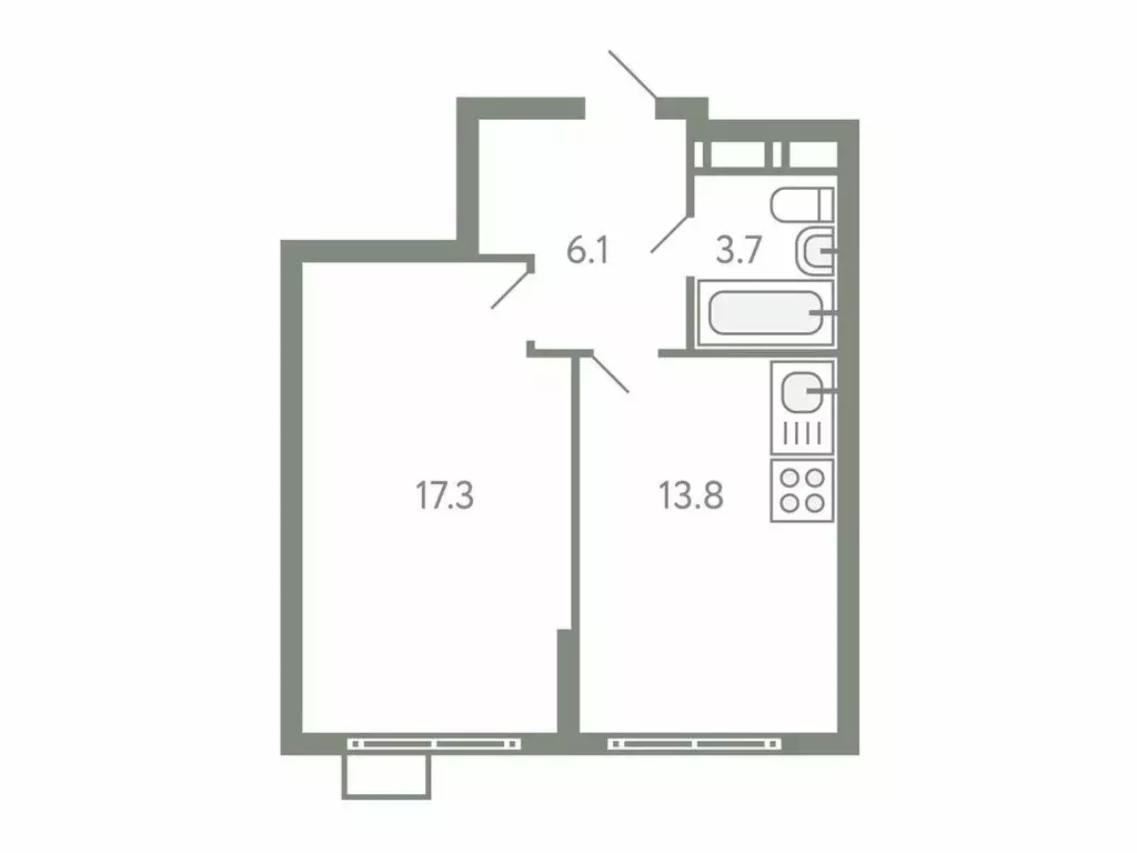 1-комнатная квартира: посёлок городского типа Молоково, жилой комплекс ... - Фото 1