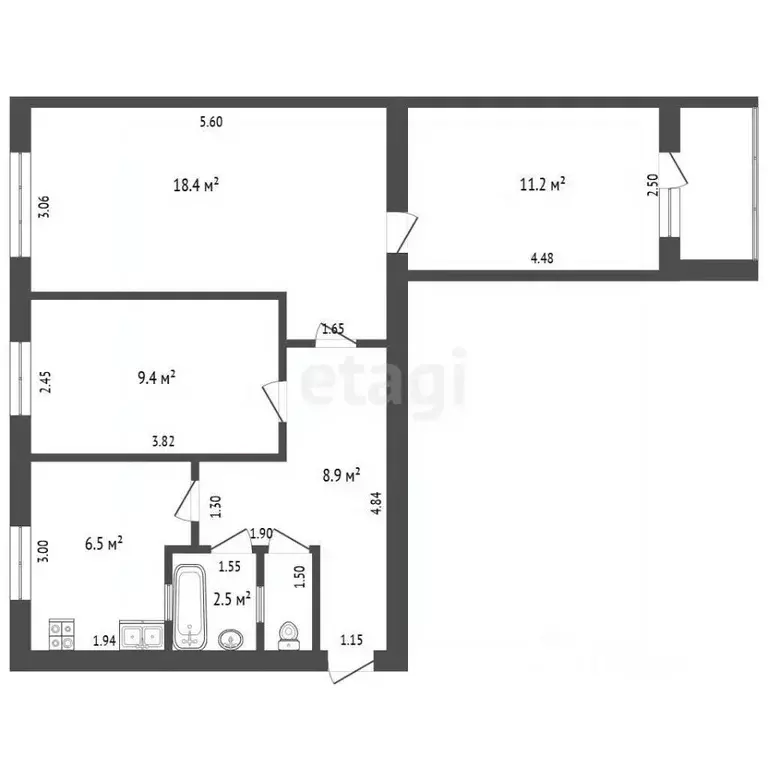 3-к кв. Нижегородская область, Нижний Новгород Мончегорский мкр, ул. ... - Фото 2
