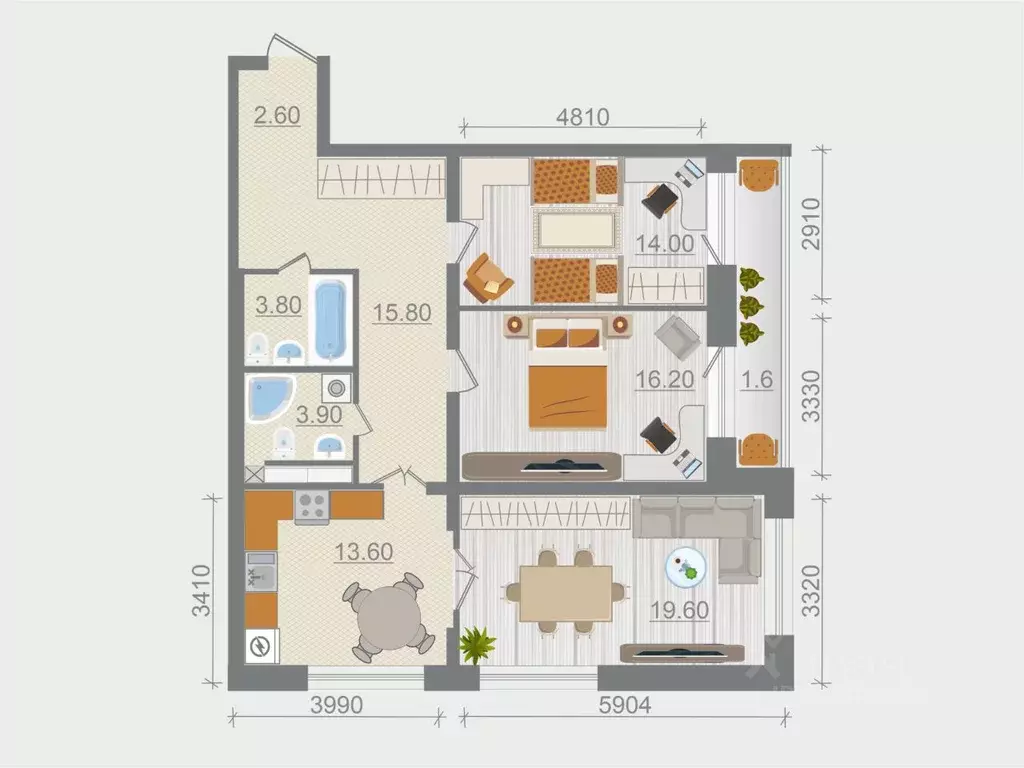 3-к кв. Ленинградская область, Ломоносовский район, Горбунковское ... - Фото 1