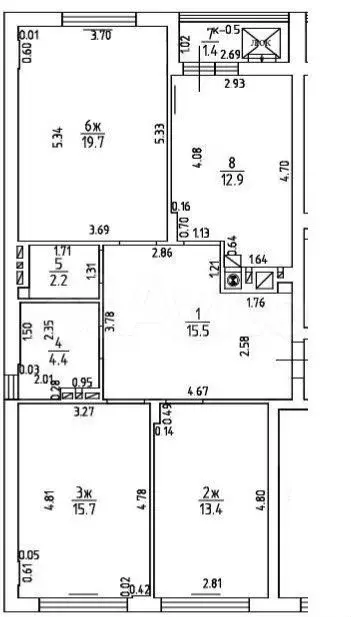 3-к. квартира, 87 м, 2/9 эт. - Фото 1