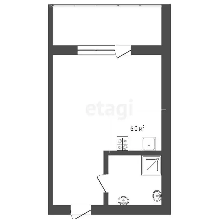 Квартира-студия: Тюмень, улица Новосёлов, 115 (15.7 м) - Фото 1