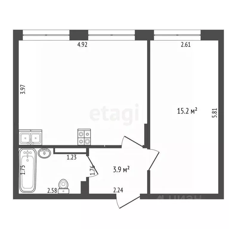 1-к кв. Тюменская область, Тюменский муниципальный округ, д. Дударева ... - Фото 2