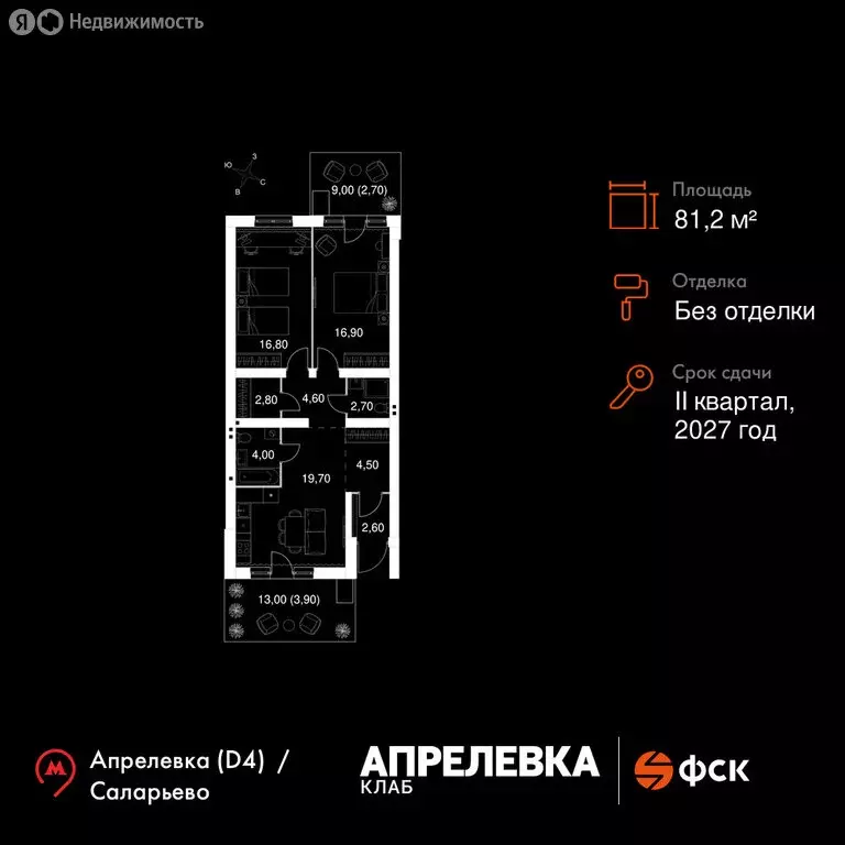 3-комнатная квартира: Апрелевка, ЖК Апрелевка Клаб (81.2 м) - Фото 1