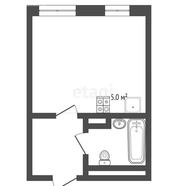 Квартира-студия: Тюмень, улица Газовиков, 34 (28.9 м) - Фото 1
