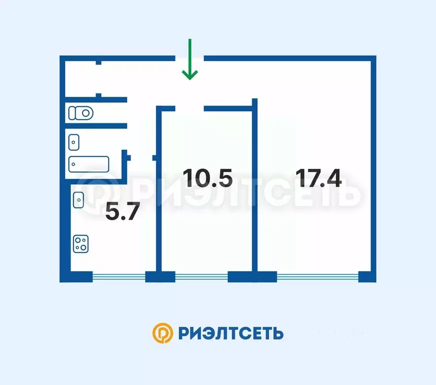 2-к кв. Мурманская область, Мурманск ул. Капитана Пономарева, 11 (43.1 ... - Фото 1