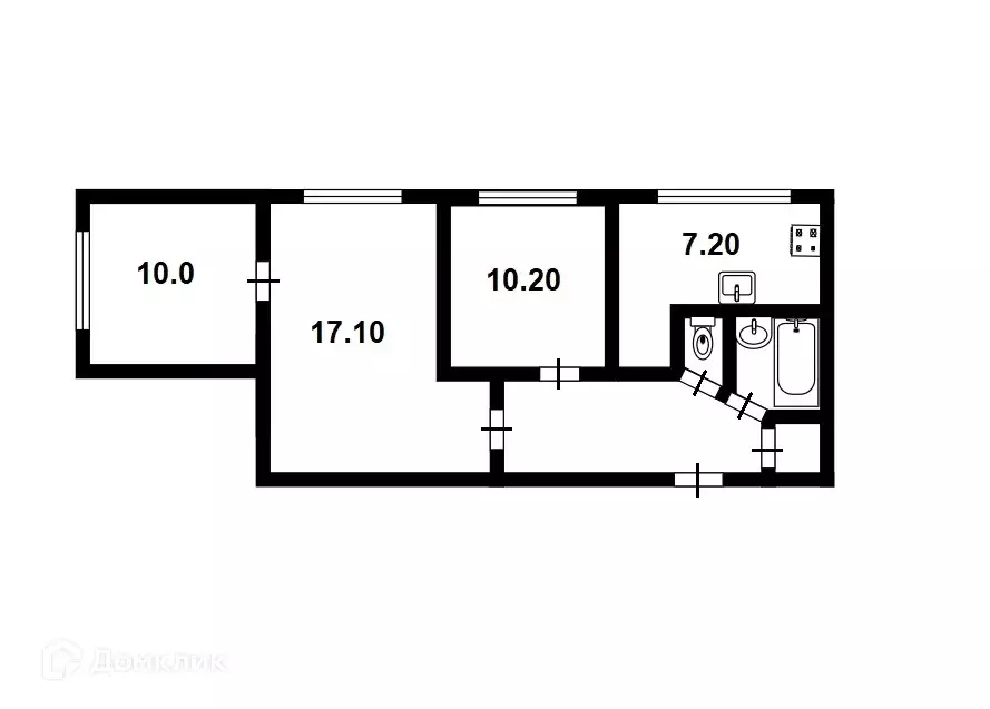 Продаётся 3-к квартира, 55.1 м - Фото 1