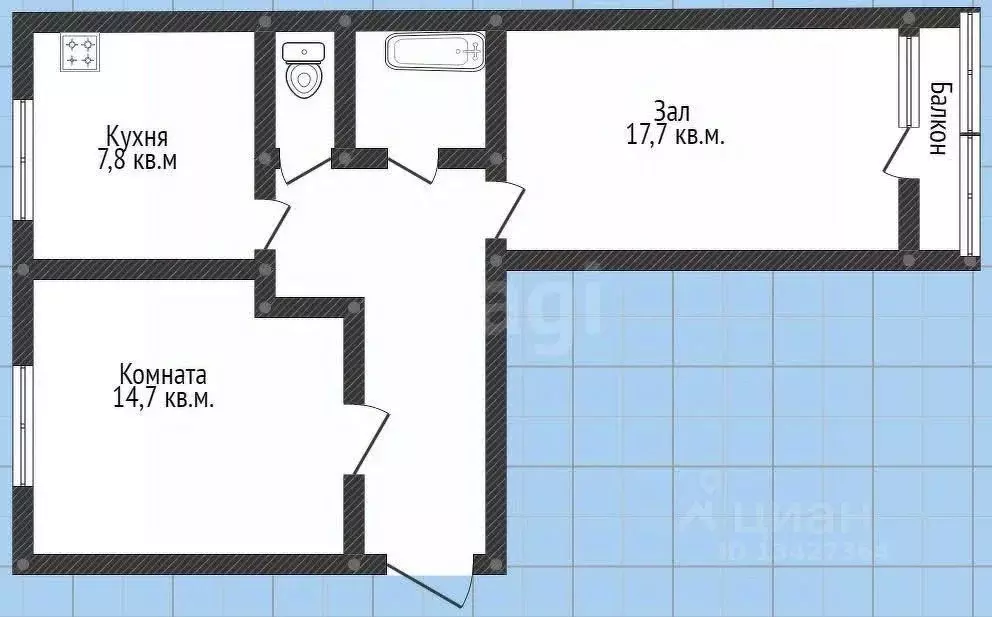 2-к кв. Курганская область, Кетовский муниципальный округ, с. ... - Фото 2