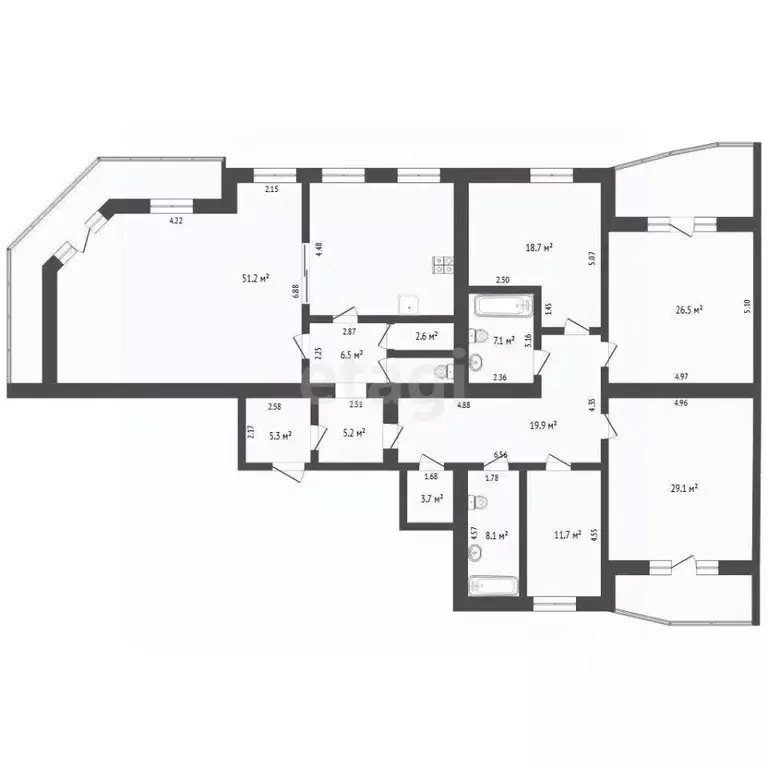 5-к кв. Тюменская область, Тюмень ул. Герцена, 82/1 (220.9 м) - Фото 1