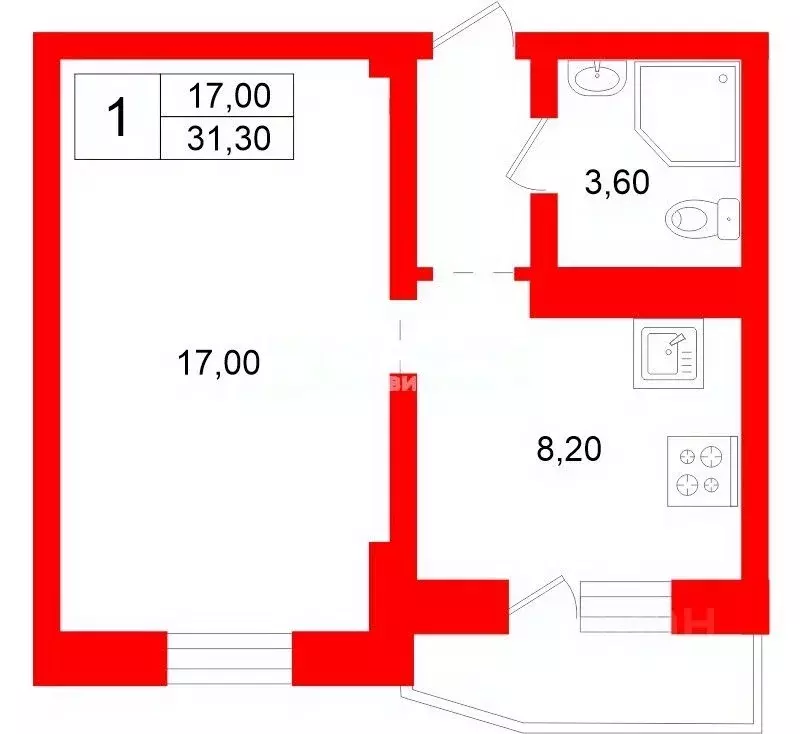 1-к кв. Ленинградская область, Мурино Всеволожский район, Оборонная ... - Фото 2