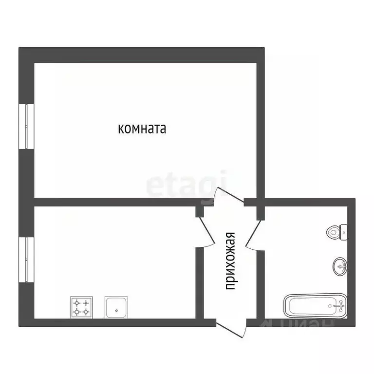 1-к кв. Красноярский край, Красноярск Волгоградская ул., 4 (30.6 м) - Фото 2