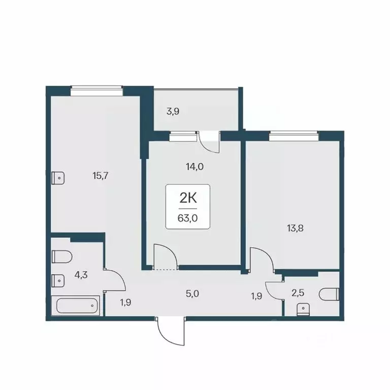2-к кв. Новосибирская область, Новосибирск Кедровая ул., 80/3 (63.0 м) - Фото 0