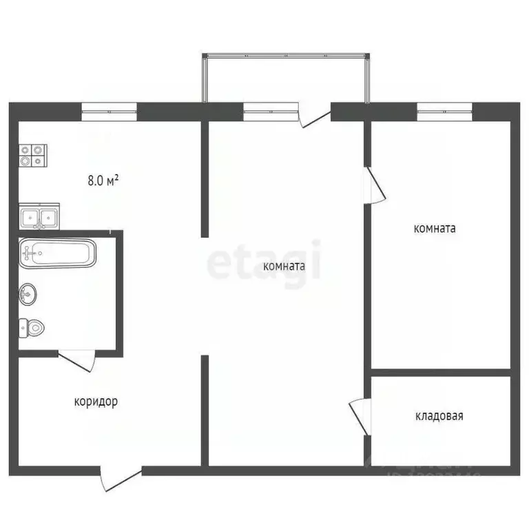 2-к кв. Тюменская область, Тюмень Холодильная ул., 122 (41.6 м) - Фото 2
