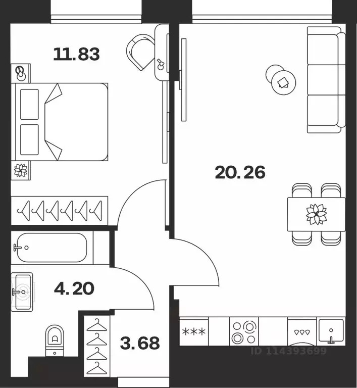 1-к кв. Тульская область, Тула Жукова Парк жилой комплекс (39.97 м) - Фото 1