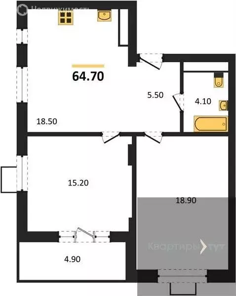 2-комнатная квартира: Воронеж, улица Остужева, 52/5 (64.7 м) - Фото 0