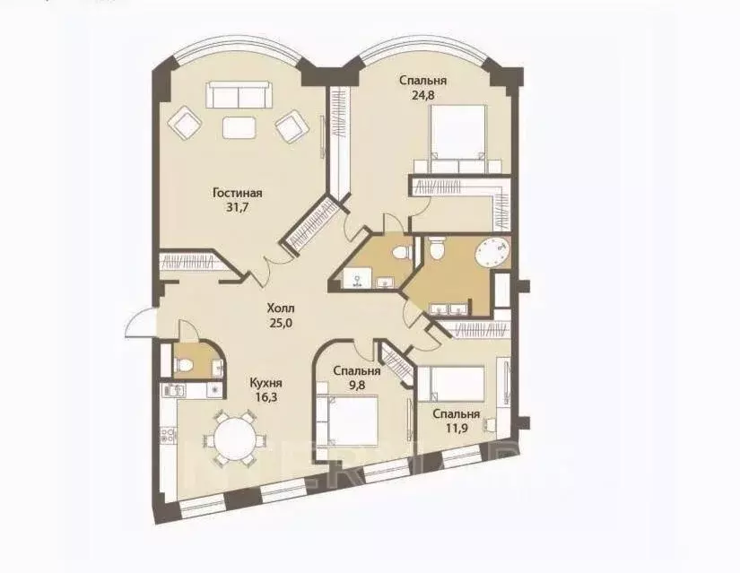 4-к кв. Москва 3-й Донской проезд, 1 (148.0 м) - Фото 2