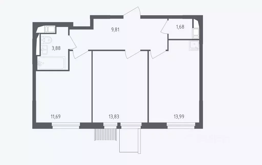2-к кв. Московская область, Мытищи пер. 1-й Стрелковый, 1 (54.0 м) - Фото 2
