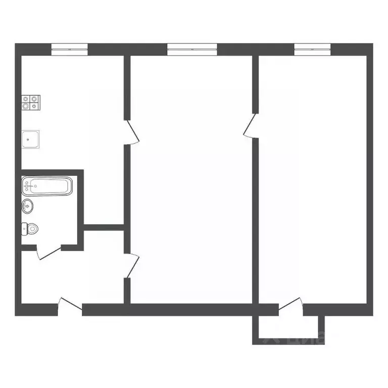 2-к кв. Тульская область, Болохово Киреевский район, ул. Корнеева, 2А ... - Фото 2