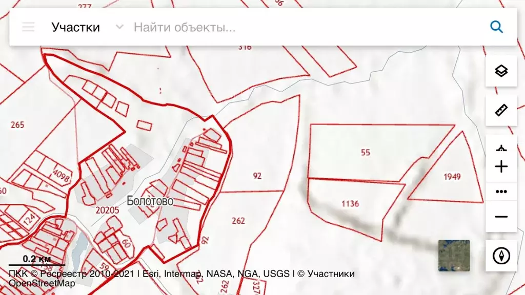 Кадастровая карта заокского района тульской