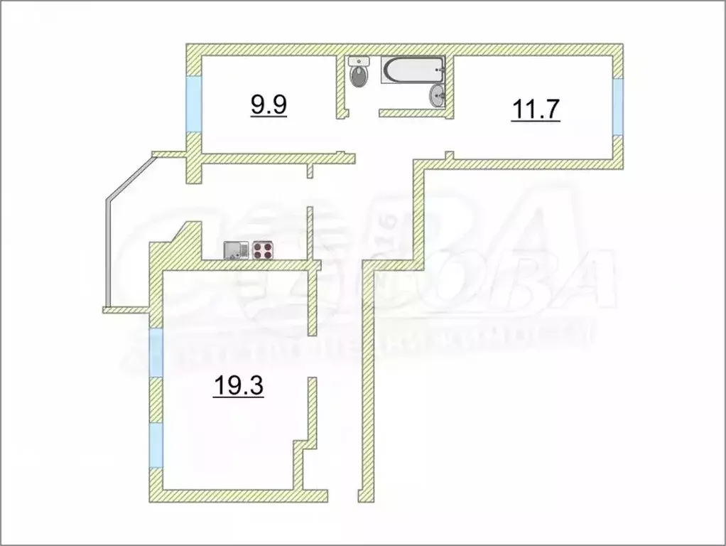3-комнатная квартира: Тюмень, улица Муравленко, 9 (77.5 м) - Фото 1