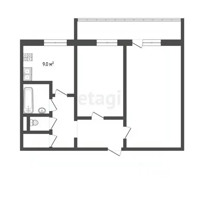 2-к кв. Вологодская область, Череповец Первомайская ул., 39 (53.2 м) - Фото 0