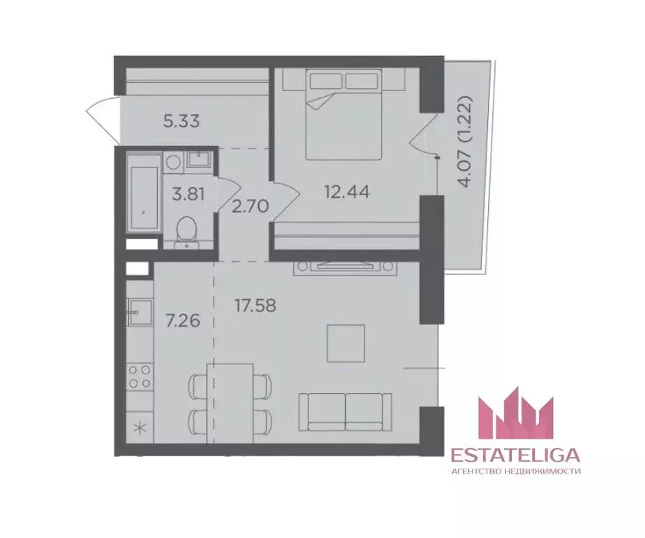 1-к кв. Москва ул. Эдуарда Стрельцова, 2к2 (50.3 м) - Фото 1