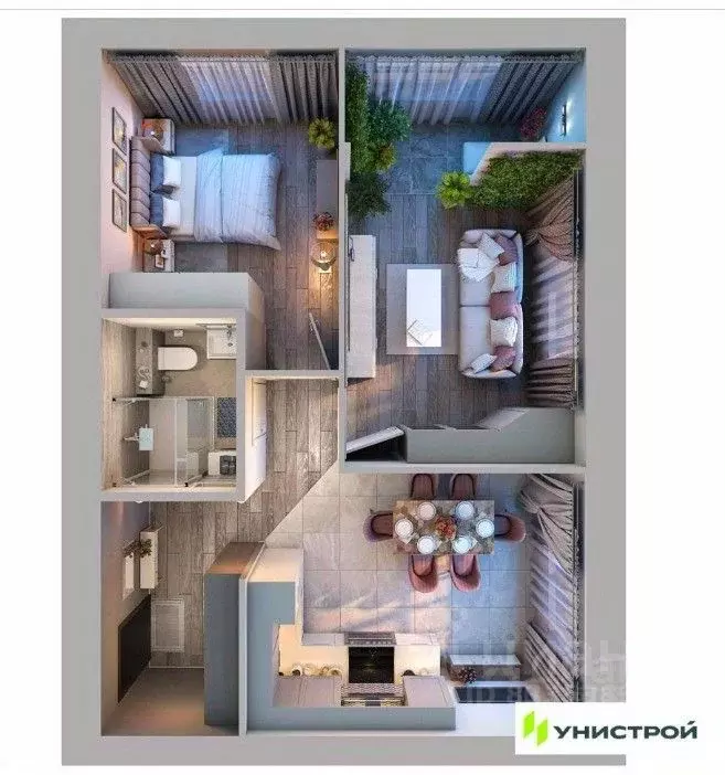 2-к кв. Татарстан, Казань ул. Азата Аббасова, 19 (52.6 м) - Фото 2