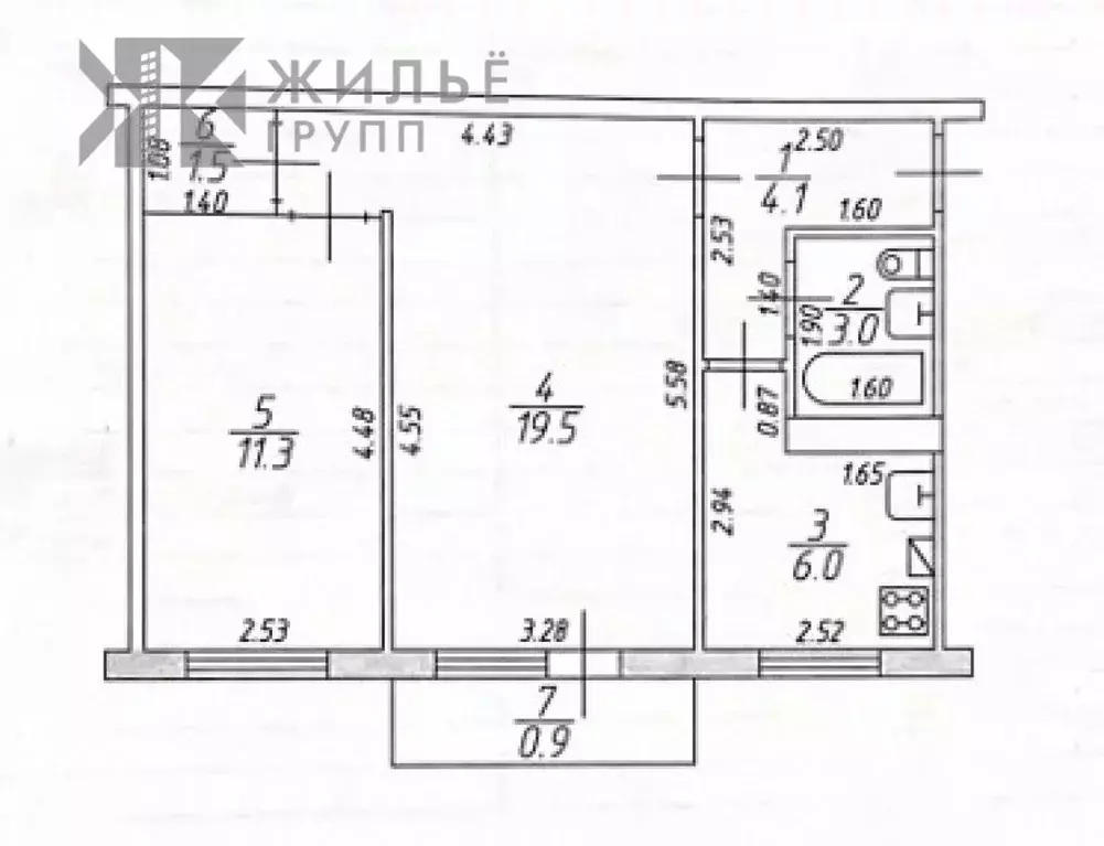 2-к кв. Татарстан, Казань ул. Солидарности, 22 (46.3 м) - Фото 1